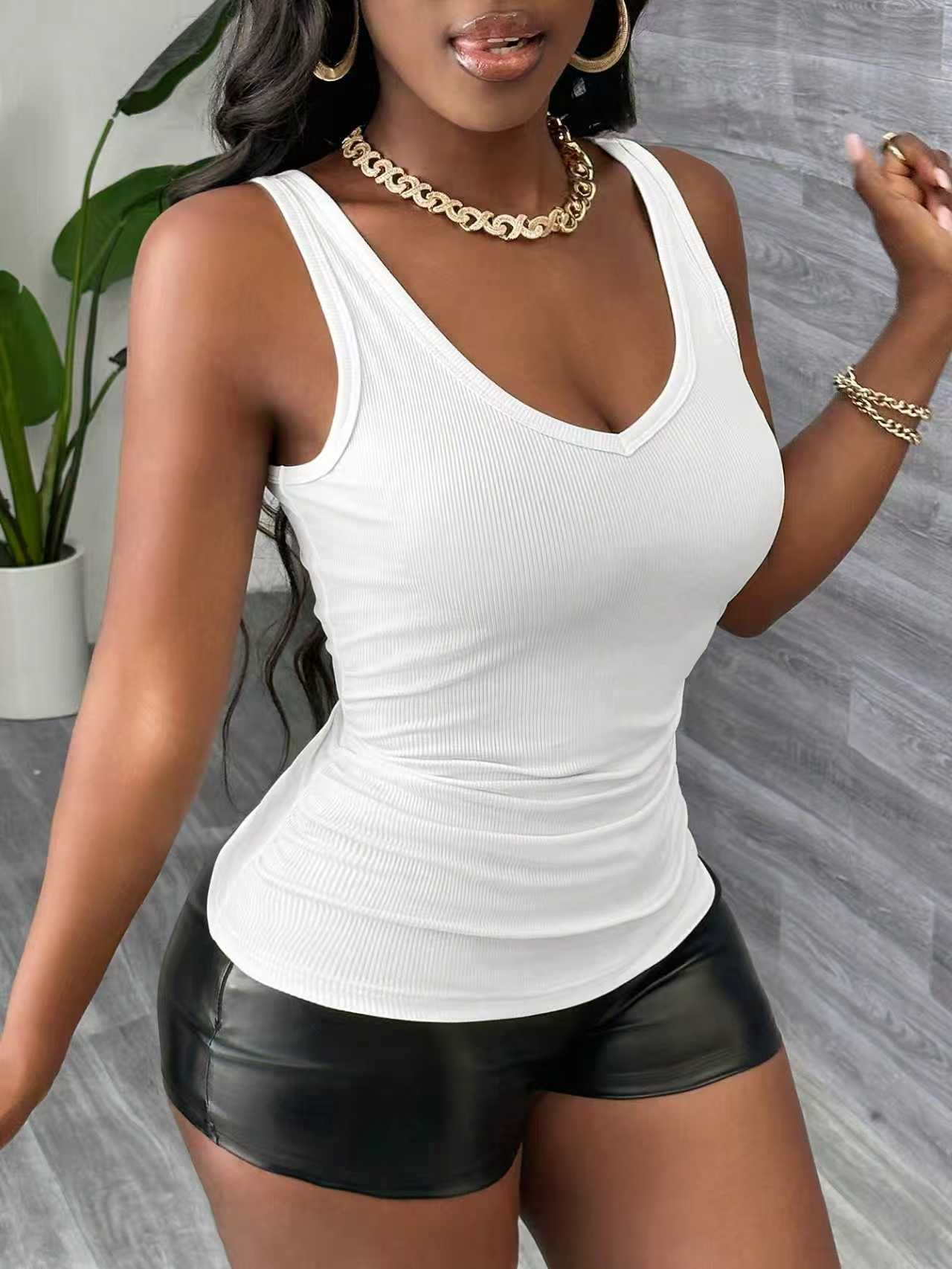 Plus Size 3 Piece V Neck Ribbe - đánh giá và giá Tank Top Ribbed